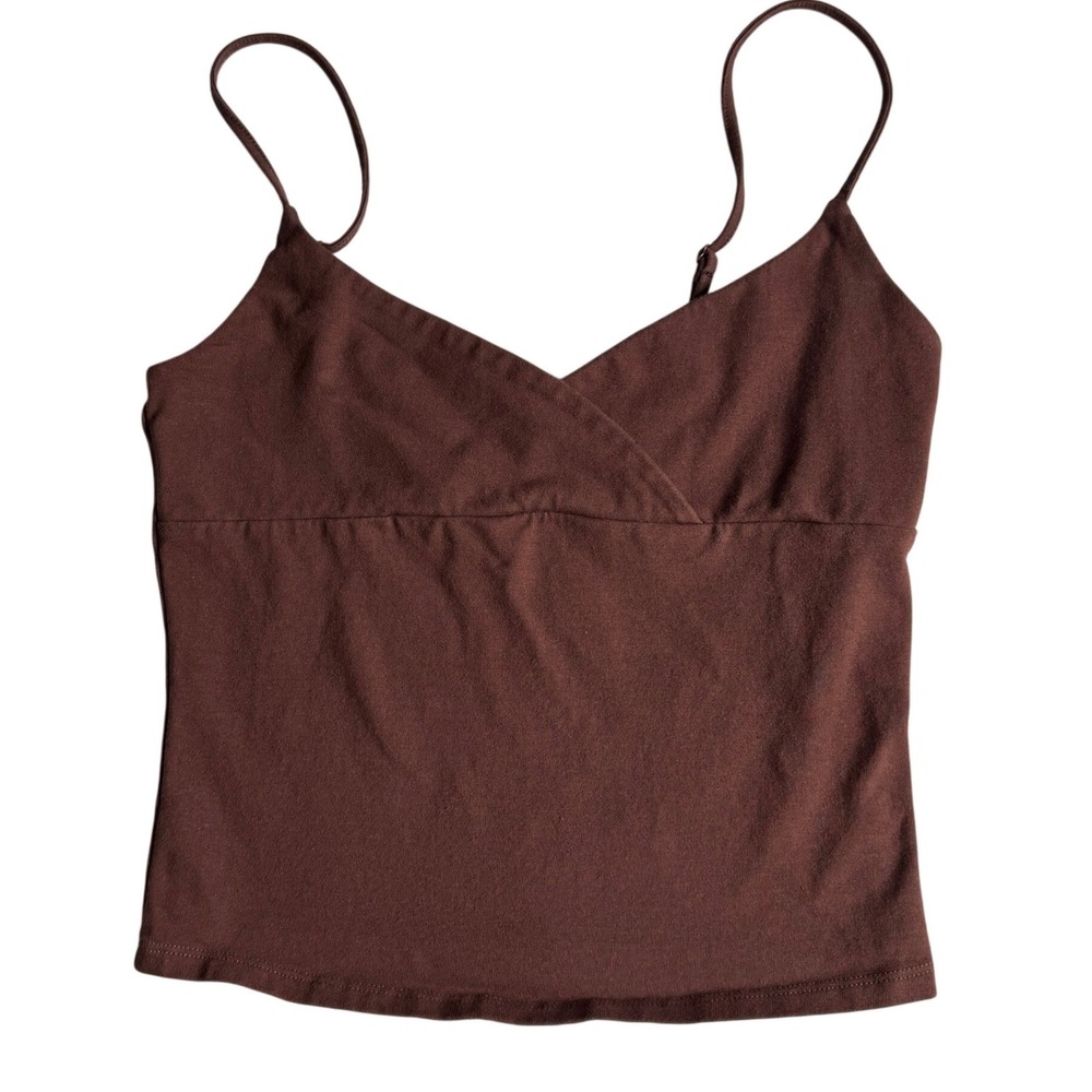 Urban Outfitters Out From Under Bec Plunging Surplice Cami Brown Top Womens SM